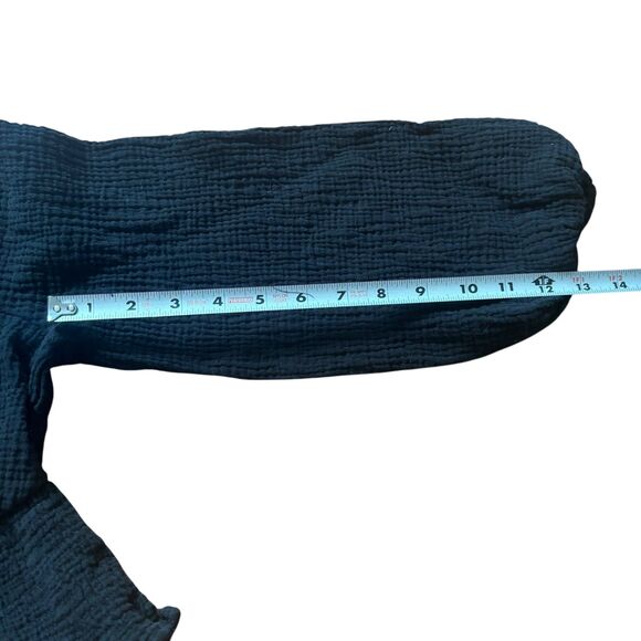 Madewell Women’s Black Lightspun Julianne Smocked Waist Top Black- Size XS - Picture 6 of 8